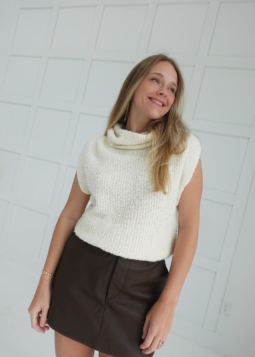 Calla Sweater Top - Ecru