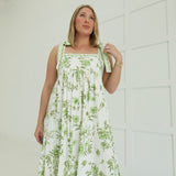 Emily's Floral Midi Dress - Green