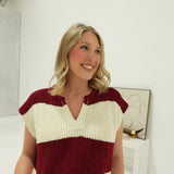 In The Stadium Sweater Top - Cabernet