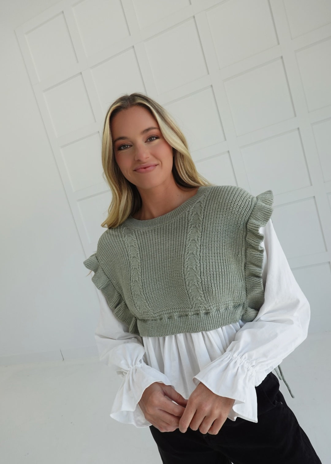 Beatrice Knitted Vest Blouse