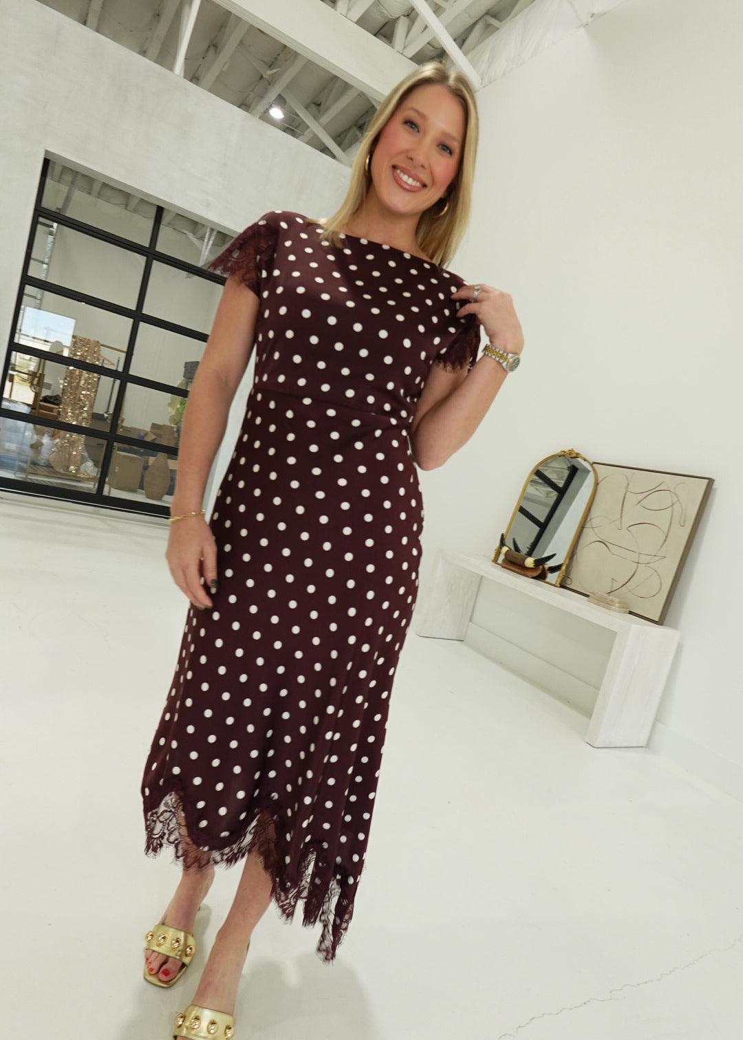 Ellis Midi Dress - Maroon