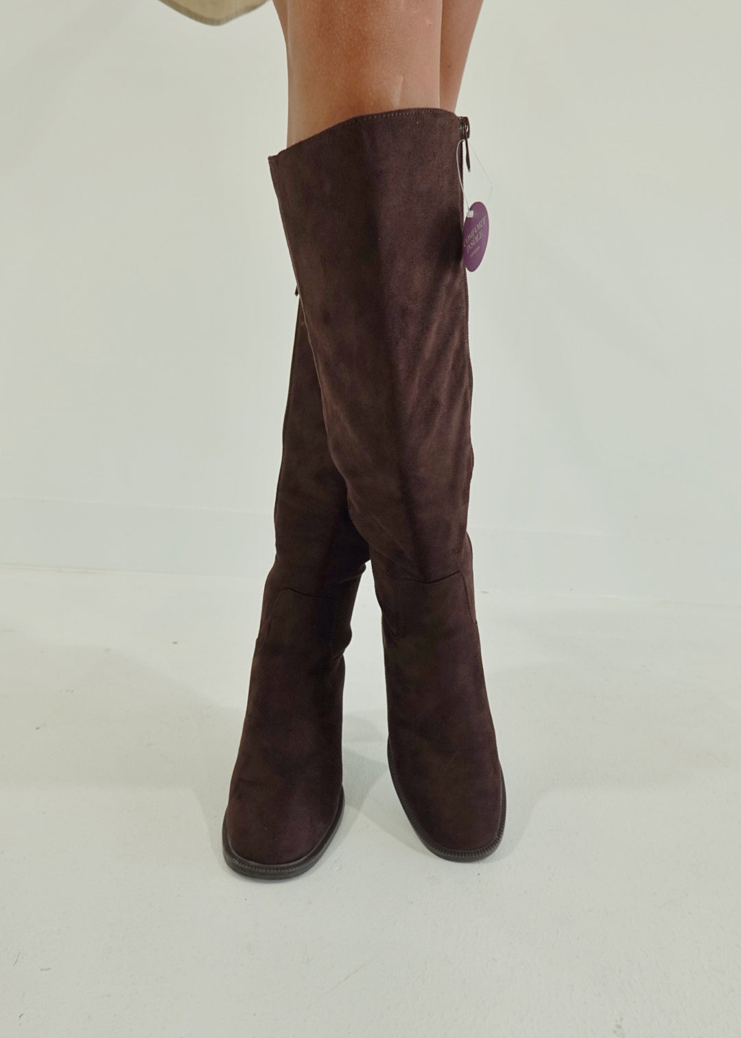 Briar Knee-High Boot - Brown Suede