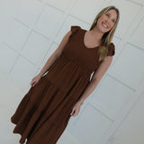 Valor Midi Dress - Dark Brown