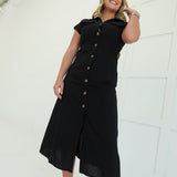 Side Streets Midi Dress - Black