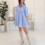 True To Yourself Mini Dress - Chambray