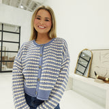Crochet Babe Cardi - Dusty Blue