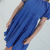 Ada Textured Dress - Blue