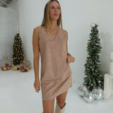 The Sequence Suede Dress - Dusty Rose