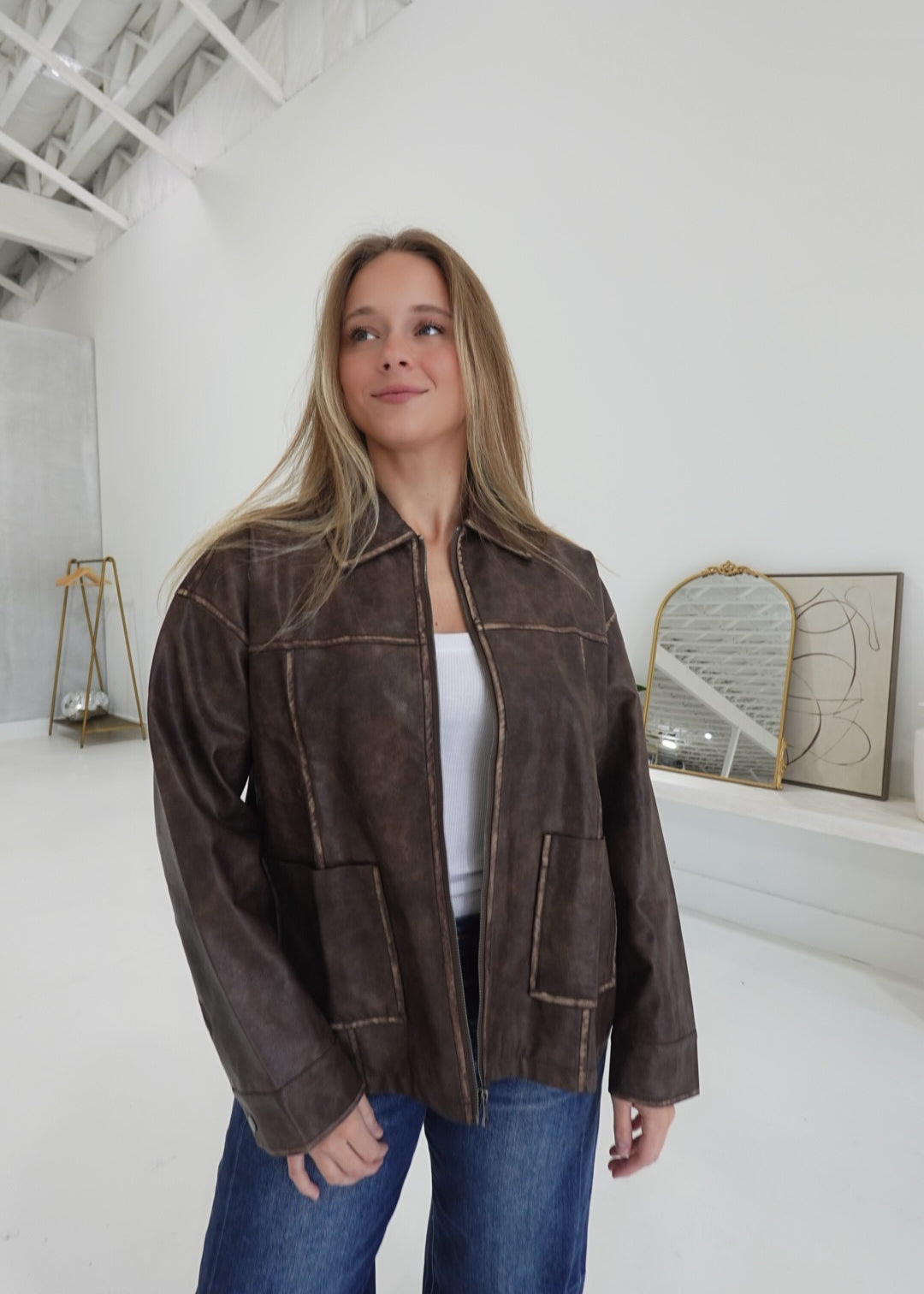 Wild Side Leather Jacket - Brown