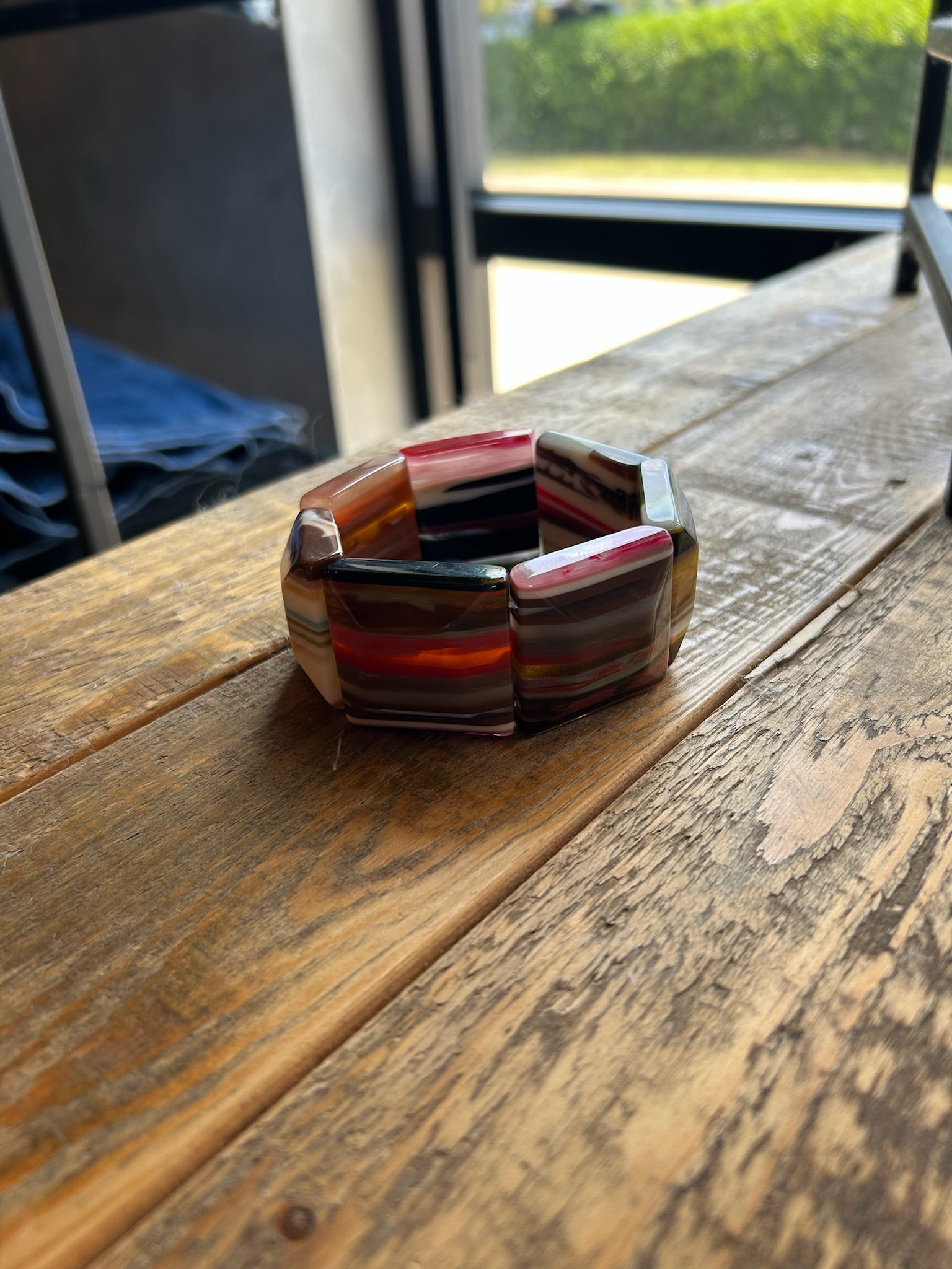 Resin Block Stretch Bracelet