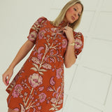 Estelle Mini Dress - Rust