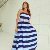 Nantucket Summer Midi Dress - Navy/Blue