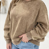 Easily Worn Pullover - Deep Camel