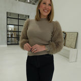Fur Sleeve Darling Sweater