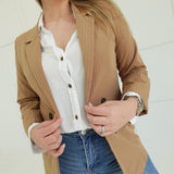 Corporate Chic Blazer - Tan