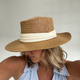 Straw Fedora - Khaki/Beige