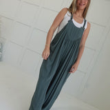 Mavern Crepe Overalls - Ash Jade