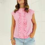 Marquette Ruffle Top - Pink