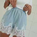 Denim & Lace Shorts