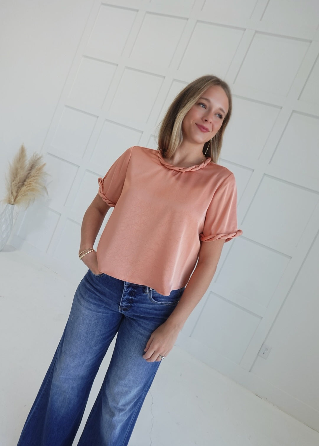 Braswell Twist Detail Top - Clay