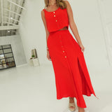 Zayda Skirt Set - Red