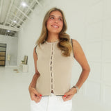 Twisted Games Knit Top - Khaki