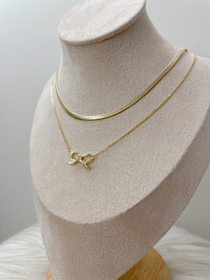 Layered Bow Pendant Necklace