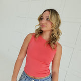 Basic Seamless Tank - Coral