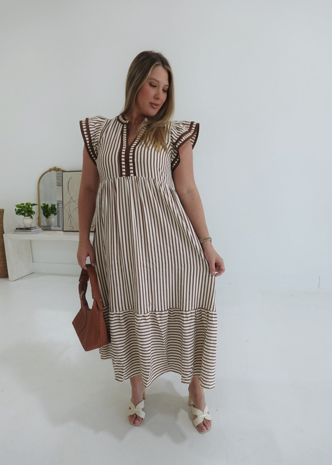 Sam I Am Midi Dress - Brown