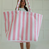 Striped Terry Tote Bag - Pink