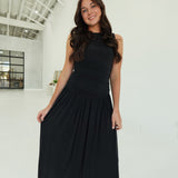 Taking Sides Maxi Dress - Black