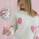 With Love From WOFF Sweater - White/Pink *VDAY