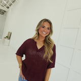 Crowley Knit Top - Maroon