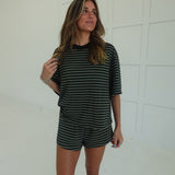 Drew Striped Set - Olive/Black