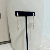 Linear Rhinestone Earrings - Gold