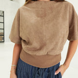 Mockery Suede Top - Mocha