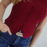 Searcy Sweater Vest - Burgundy