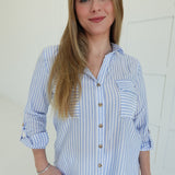 Hamptons Striped Top - Blue