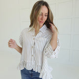 Louise Ruffle Top - Ivory