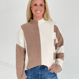 Maxton Colorblock Sweater - Khaki