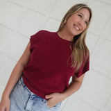 Mabry Sweater Top - Cabernet
