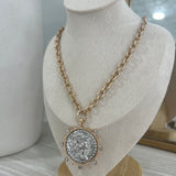 Bubble Frame Coin Necklace
