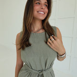 Timing It Perfect Midi Dress - Olive/Ivory