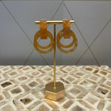 Doubled Up Resin Earrings - Tan