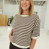 Jessie Striped Sweater - Brown
