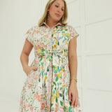 Cara Mixed Print Midi Dress