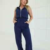Take the Leap Jumpsuit - Navy