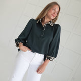 Timely Fashion Top - Dk Green