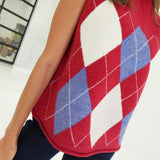 Dane Argyle Top - Burgundy