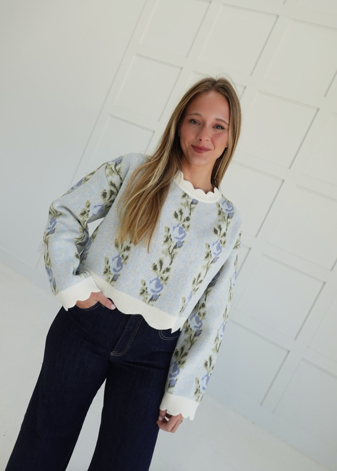 Falling For Juliet Sweater - Blue
